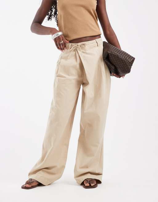 ASOS DESIGN - pantalón de pernera ancha cruzado en strone, 2 de 5