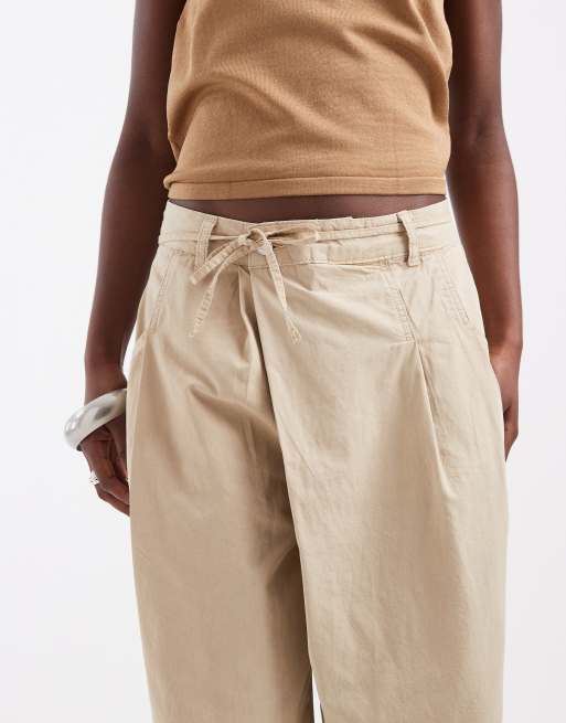 ASOS DESIGN - pantalón de pernera ancha cruzado en strone, 3 de 5