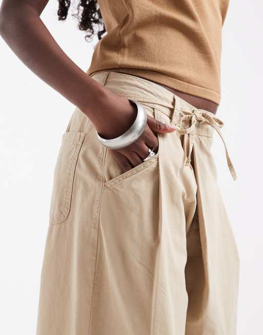 ASOS DESIGN - pantalón de pernera ancha cruzado en strone, 4 de 5