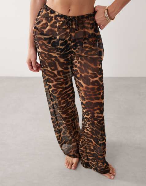 ASOS DESIGN - pantalón de playa semitransparente con estampado animal - view 1