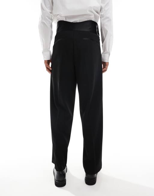 ASOS DESIGN - Pantalon de smoking ample avec écharpe cummerbund à la taille - Noir, 2 de 5