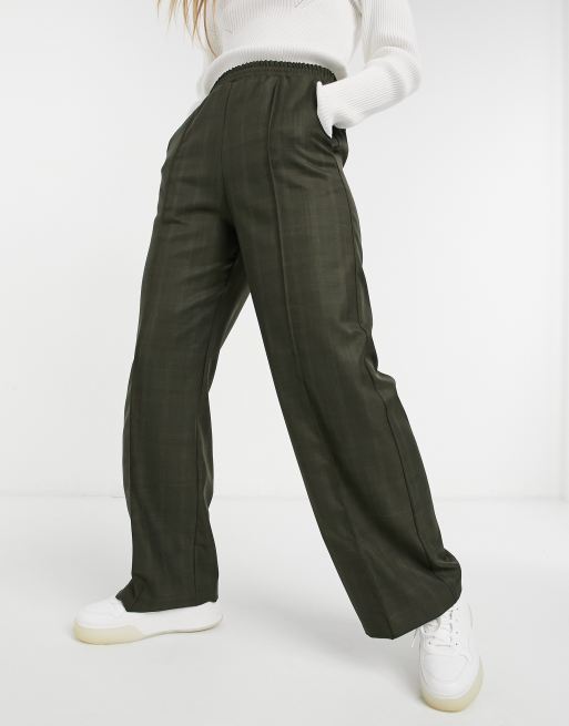 ASOS DESIGN - Pantalon de survêtement esprit tailleur coupe dad - Kaki