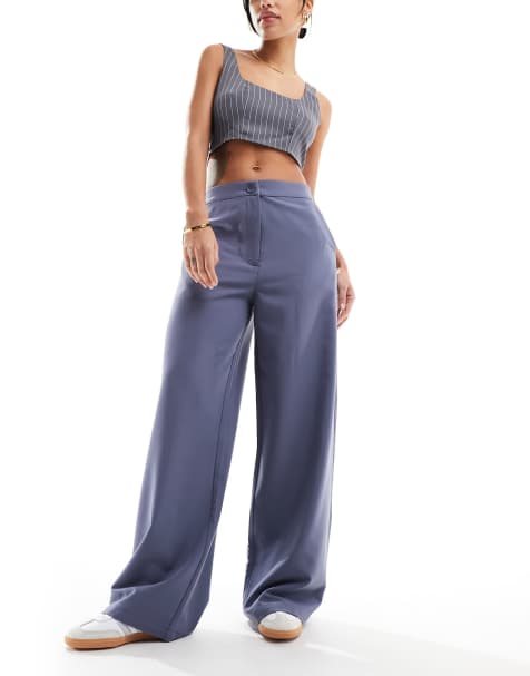 ASOS DESIGN - Pantalon de tailleur coupe dad ample - Bleu - view 1