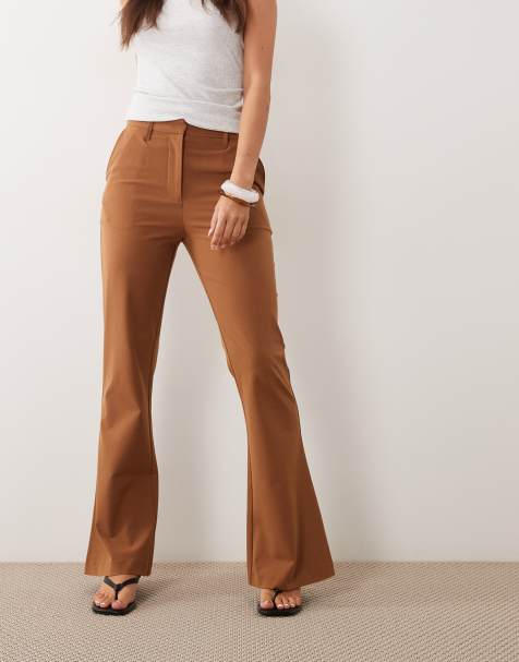 ASOS DESIGN pantalón de traje acampanado ajustado en color tabaco - view 1