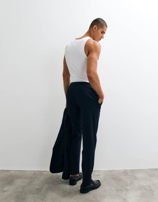 ASOS DESIGN - pantalón de traje slim elástico resistente a las arrugas en azul marino, 5 de 5