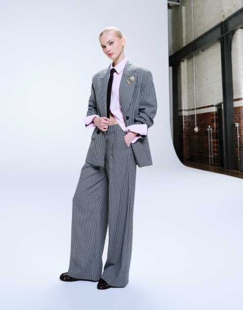 ASOS DESIGN - Pantalon décontracté ajusté à motif pied-de-poule - Multicolore - view 1