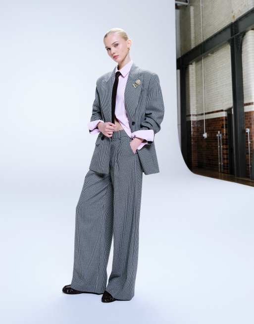 ASOS DESIGN - Pantalon décontracté ajusté à motif pied-de-poule - Multicolore