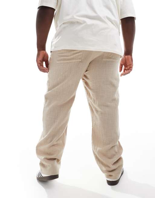 ASOS DESIGN - Pantalon décontracté aspect lin - Beige, 4 de 5