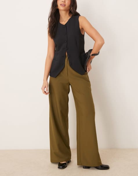 ASOS DESIGN - Pantalon décontracté coupe droite ajustée - Olive - view 1