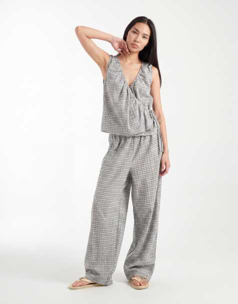 ASOS DESIGN - Pantalon d'ensemble à carreaux et taille élastique - view 1
