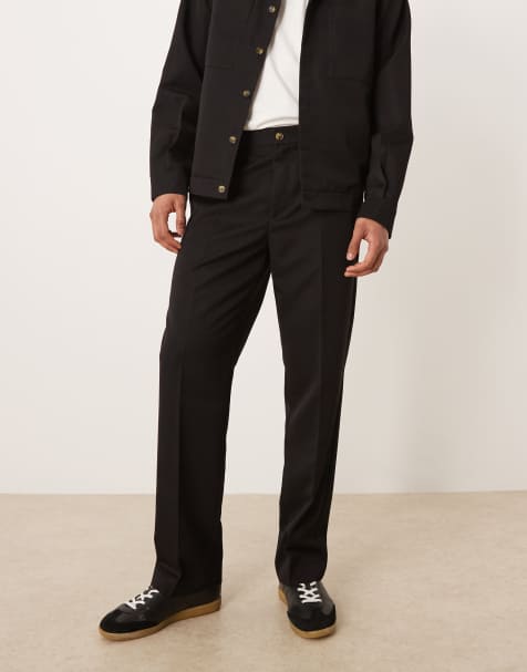ASOS DESIGN - Pantalon d'ensemble ajusté coupe droite - Noir - view 1