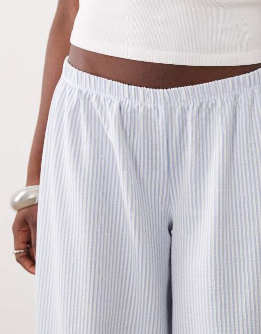 ASOS DESIGN - Pantalon d'ensemble ample en crépon rayé avec cordon de serrage, 3 de 5
