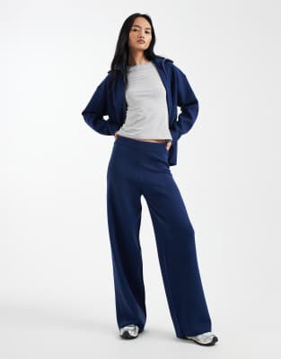 ASOS DESIGN - Pantalon d'ensemble ample et structuré - Bleu marine