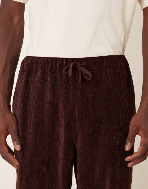 ASOS DESIGN - Pantalon d'ensemble baggy à enfiler avec bande sur le côté - Bordeaux, 4 de 5