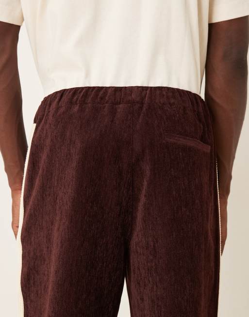 ASOS DESIGN - Pantalon d'ensemble baggy à enfiler avec bande sur le côté - Bordeaux, 5 de 5
