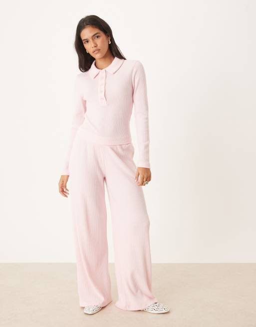 ASOS DESIGN - Pantalon d'ensemble côtelé ample effet brossé - Gris