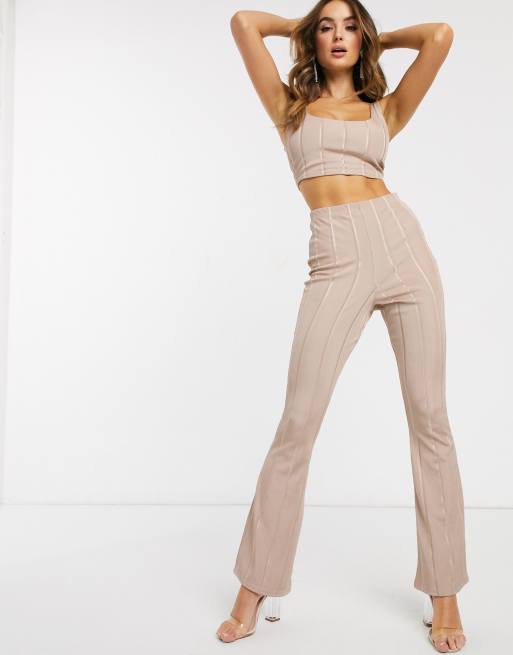 ASOS DESIGN - Ensemble trois pièces près du corps côtelé - Marron clair, 4 de 4