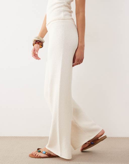 ASOS DESIGN - Pantalon d'ensemble en maille de coton mélangé bouclée - Écru, 3 de 5