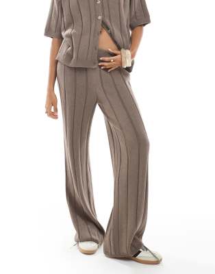 ASOS DESIGN - Pantalon d'ensemble en maille de coton - Moka-Marron