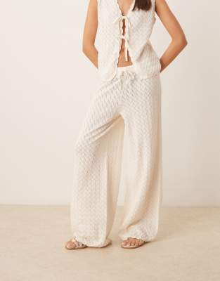 ASOS DESIGN knit pants in ecru - part of a set