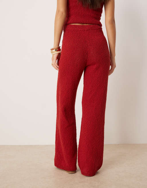 ASOS DESIGN - Pantalon d'ensemble en maille flammée - Rouge, 2 de 5