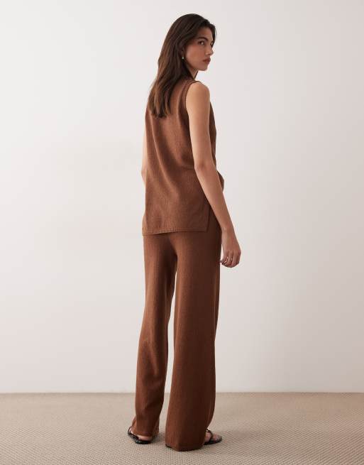 ASOS DESIGN - Pantalon d'ensemble en tissu flammé - Chocolat, 5 de 5