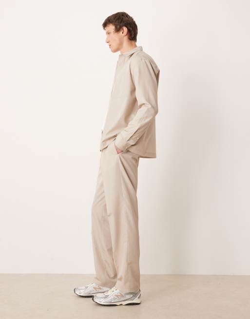 ASOS DESIGN - Pantalon d'ensemble habillé coupe classique à rayures - Taupe, 2 de 5