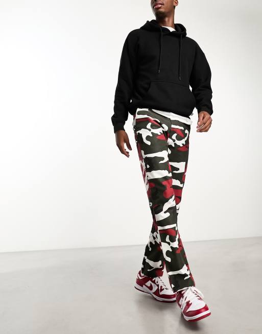 Pantalon camouflage rouge hot sale