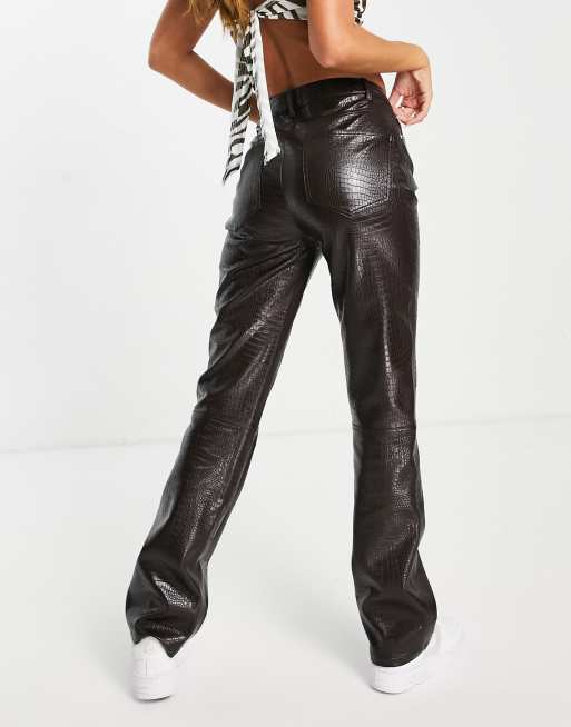 Pantalon cuir 2025 taille basse