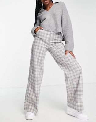 Pantalons et leggings Pantalon droit ample - Carreaux gris