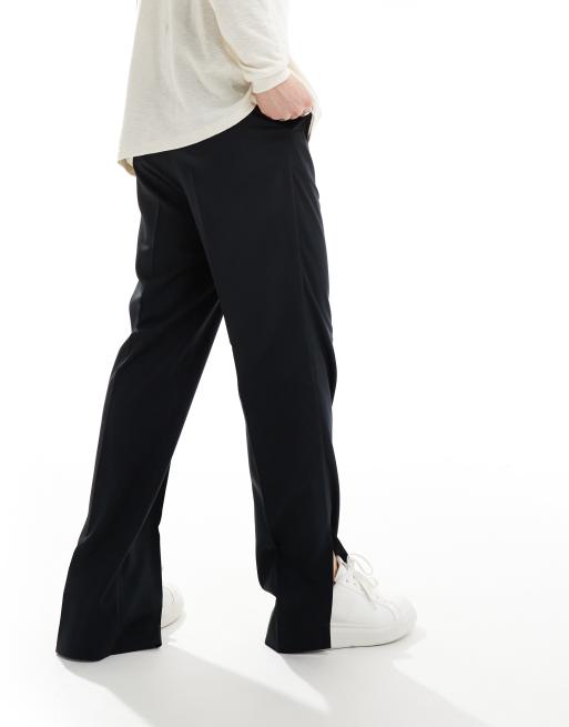 ASOS DESIGN - Pantalon droit élégant à taille haute fendu sur les côtés - Noir, 5 de 5