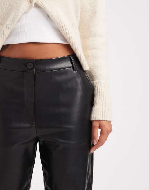 ASOS DESIGN - Pantalon droit en similicuir - Noir, 2 de 5