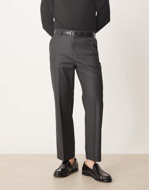 ASOS DESIGN - Pantalon droit habillé court - Anthracite - view 1
