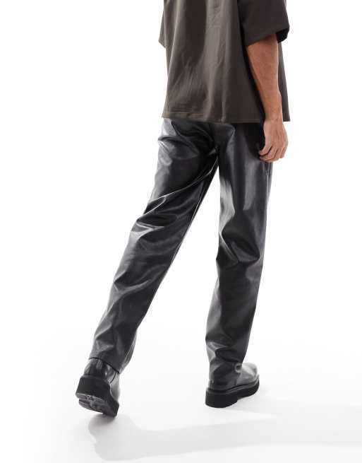 ASOS DESIGN - Pantalon droit imitation cuir - Noir, 4 de 5