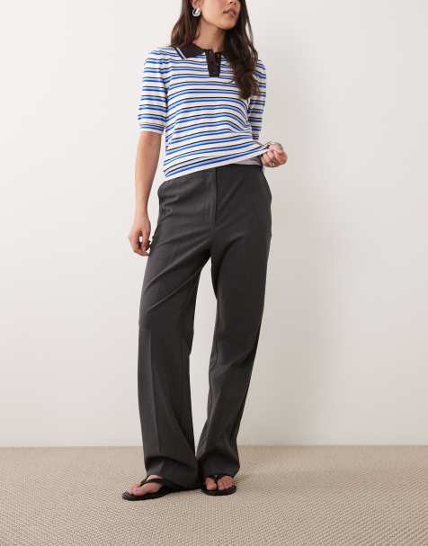 ASOS DESIGN pantalon droit slim ajusté en gris charbon chiné - view 1