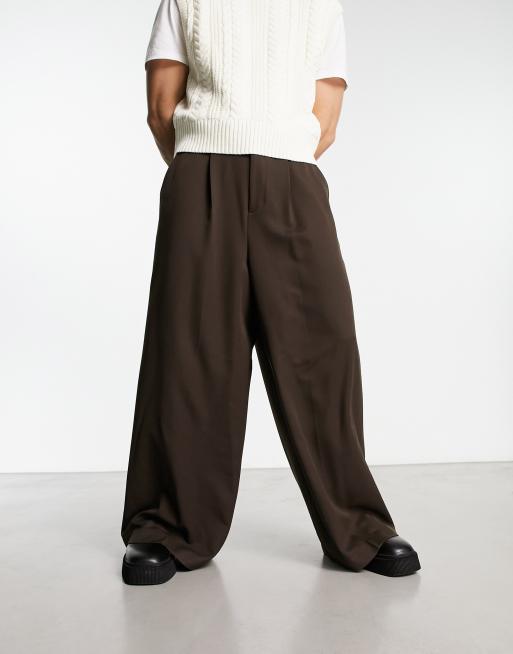 Pantalon discount large marron