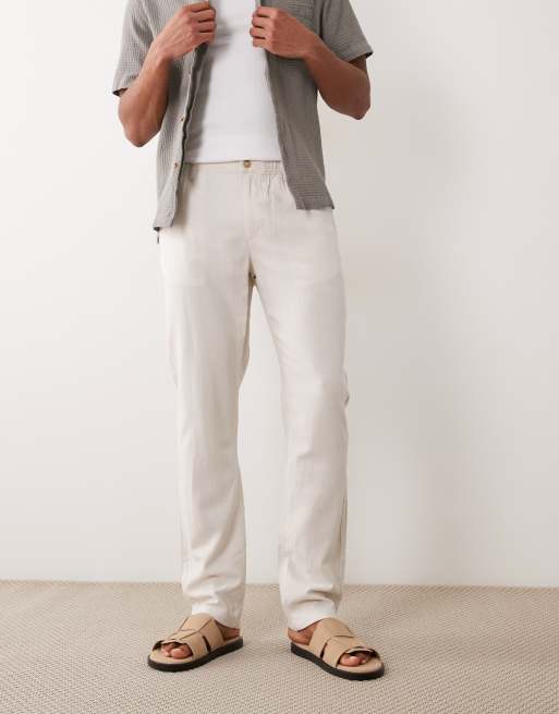 ASOS DESIGN - Pantalon en lin mélangé - Taupe, 4 de 6