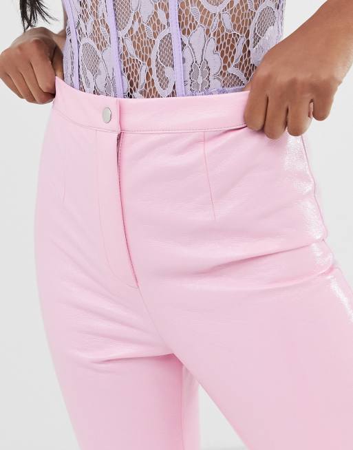 Pantalon vinyle rose hot sale