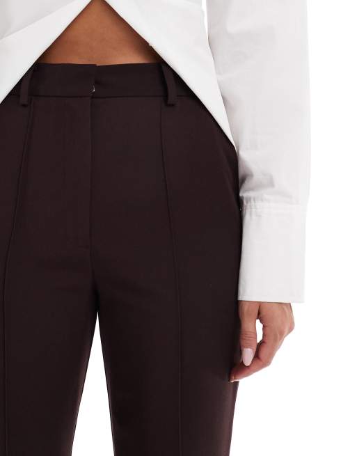 ASOS DESIGN - Pantalon évasé ajusté à godets - Marron chocolat, 4 de 5