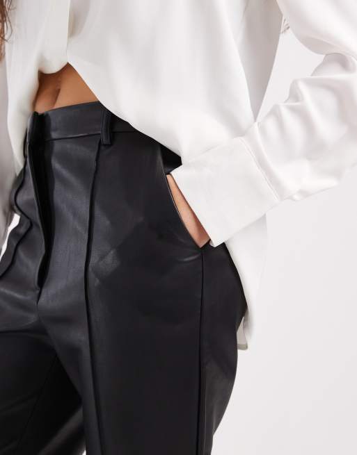 ASOS DESIGN - Pantalon évasé en similicuir - Noir, 5 de 5