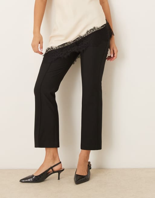 ASOS DESIGN - Pantalon évasé habillé - Noir