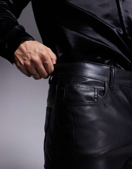 Pantalon En Cuir Noir Alberta Ferretti Taille 40 IT - Coupe évasée, Neuf Avec Fermeture éclair Cassée