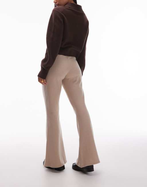 ASOS DESIGN - Pantalon évasé ultra-doux à surpiqûres - Taupe , 4 de 5
