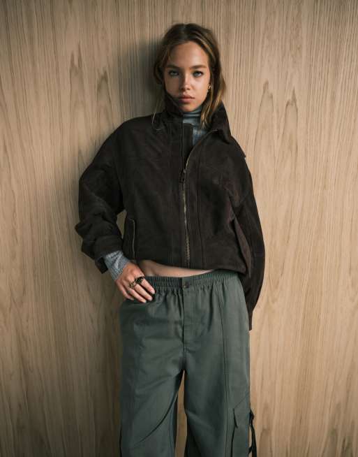 ASOS DESIGN - Pantalon fonctionnel oversize à enfiler avec détail languette - Kaki, 4 de 5