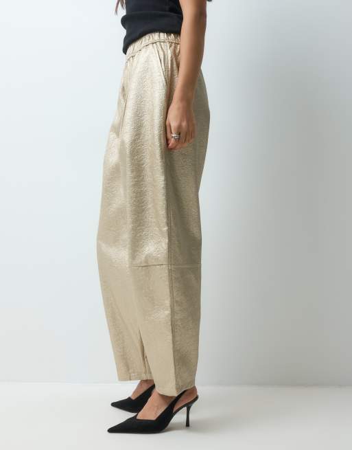 ASOS DESIGN pantalon fuselé ajusté texturé doré, 3 de 5