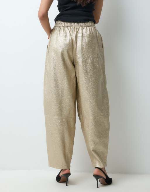 ASOS DESIGN pantalon fuselé ajusté texturé doré, 5 de 5