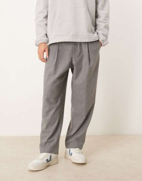 ASOS DESIGN - Pantalon fuselé décontracté aspect laine - Gris - view 1