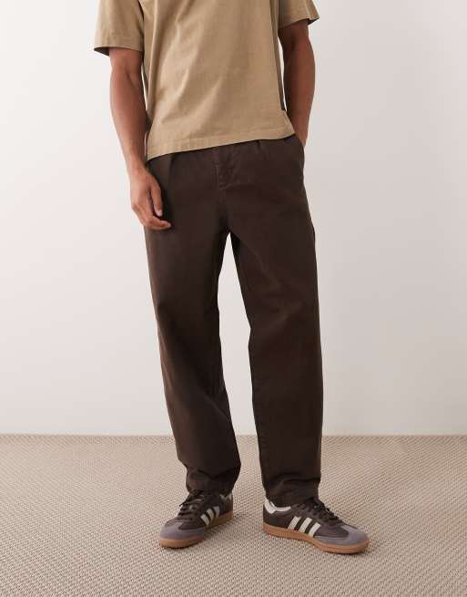 ASOS DESIGN - Pantalon fuselé décontracté avec plis inversés - Marron, 2 de 5
