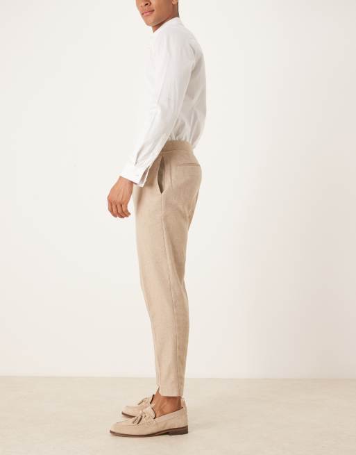 ASOS DESIGN - Pantalon fuselé élégant en laine avec pattes d'ajustement à la taille - Taupe, 3 de 5