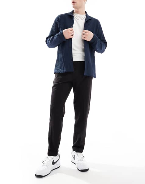 ASOS DESIGN - Pantalon fuselé habillé chino avec taille élastique sur la moitié - Noir - view 1